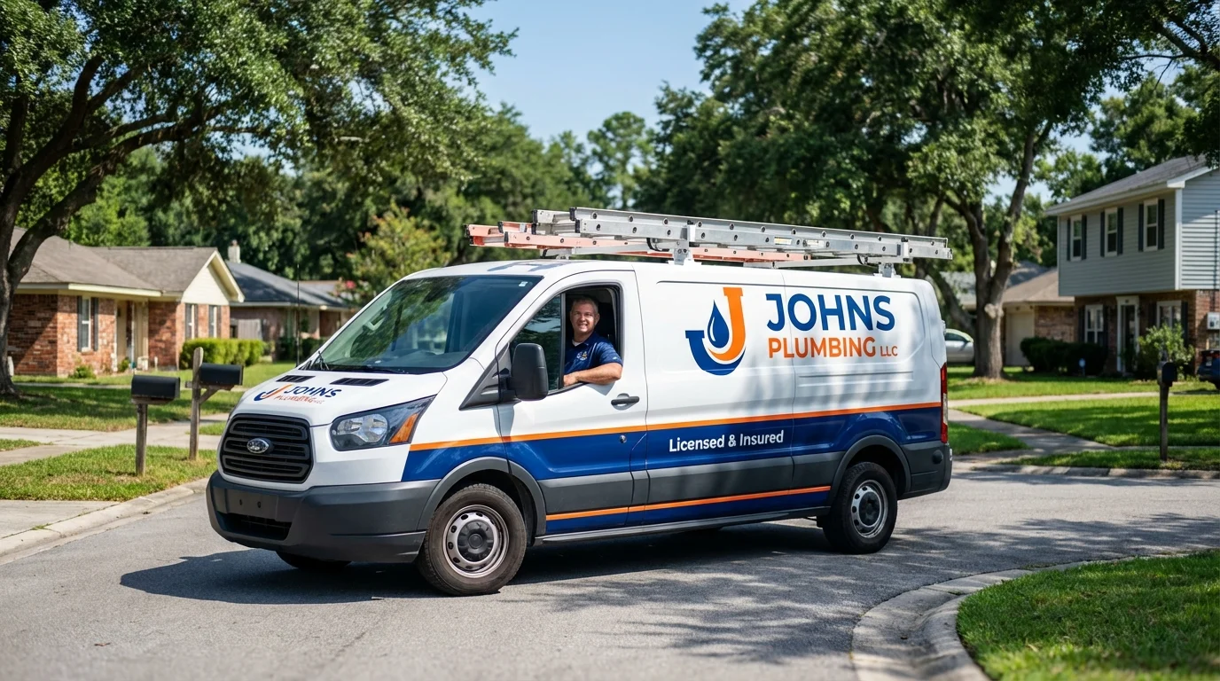 Johns Plumbing LLC service van in Mount Carmel, IL