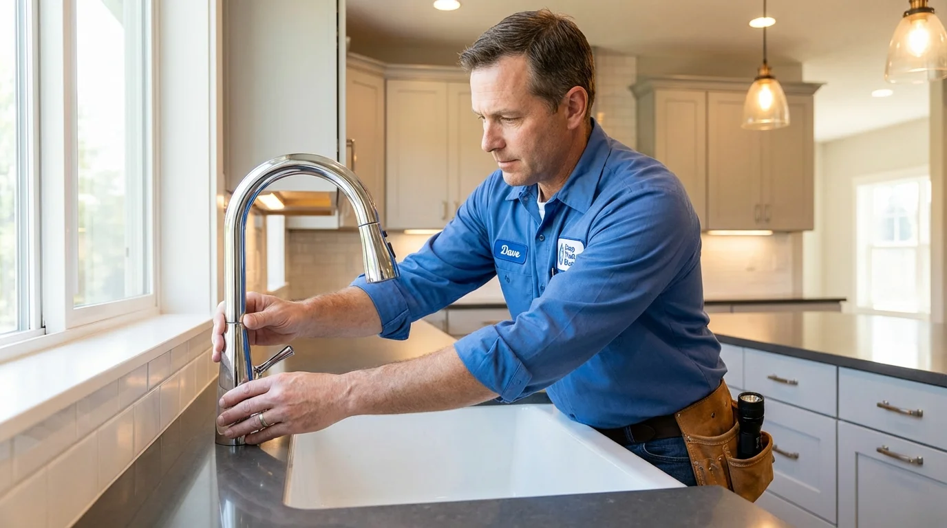 Kitchen faucet installation by Johns Plumbing LLC in Mount Carmel